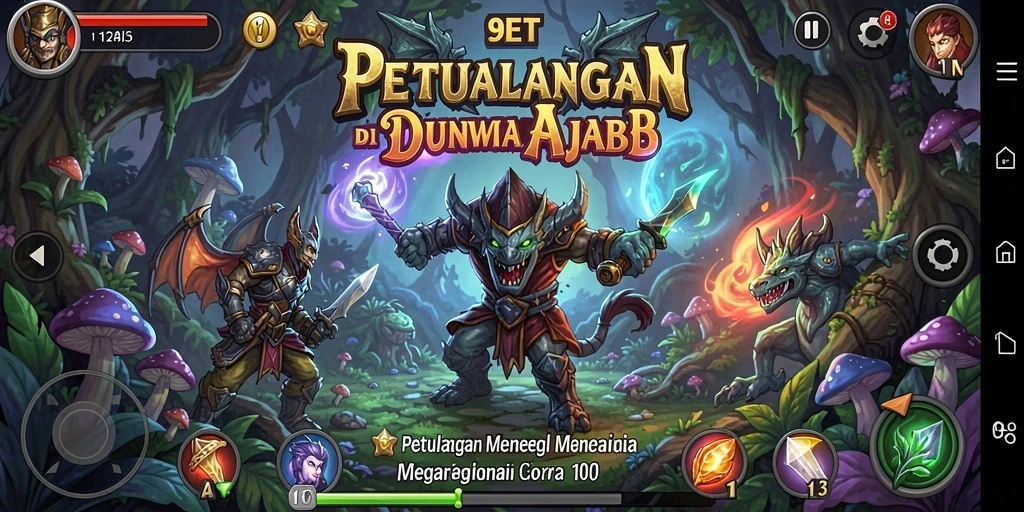 Screenshot gameplay 9ET menampilkan petualangan menegangkan di dunia fantasi.