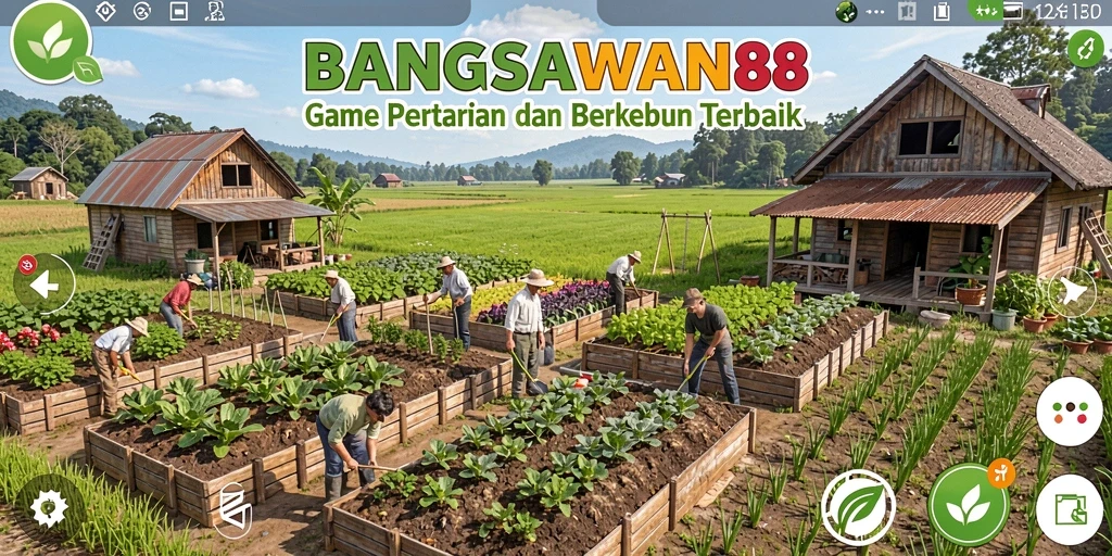 Screenshot gameplay <strong>BANGSAWAN88</strong> menampilkan aktivitas bertani yang seru dan menyenangkan.
