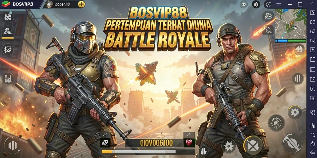Gameplay seru di BOSVIP88 dengan pertempuran Battle Royale.