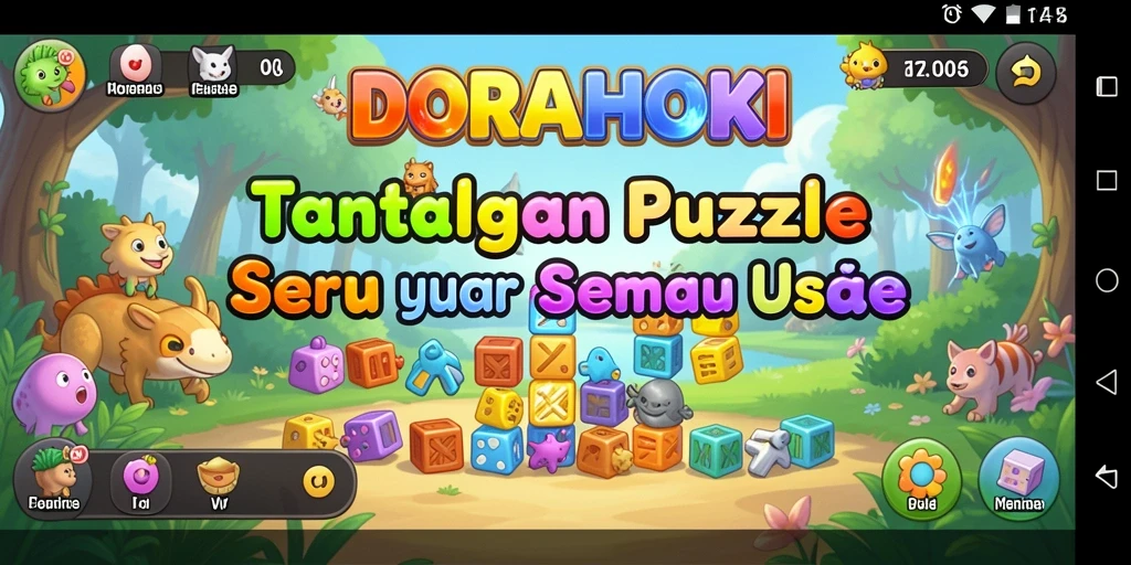Tampilan gameplay DORAHOKI yang mengasyikkan dengan tantangan Puzzle.