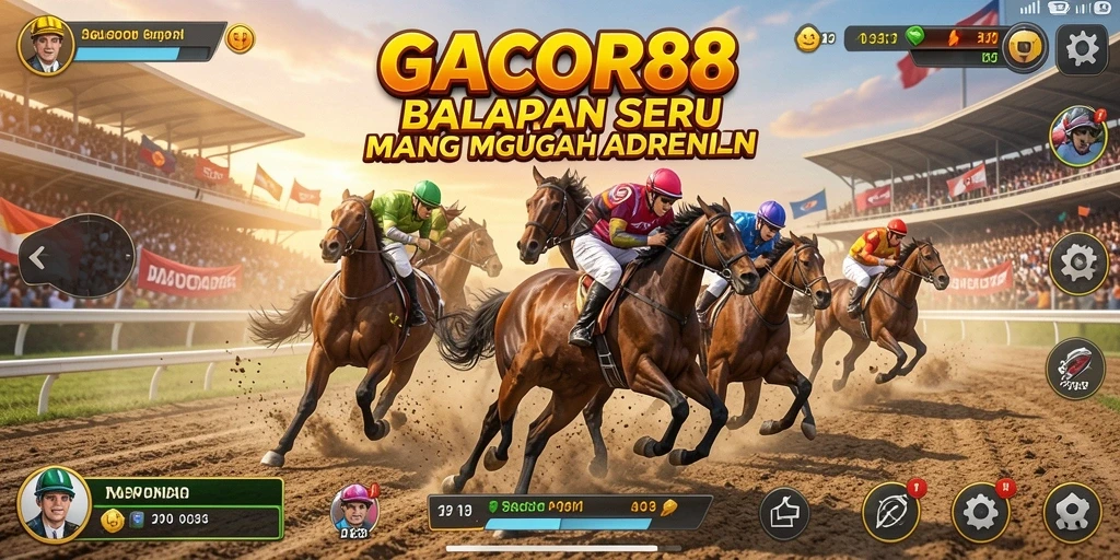 Screenshot GACOR88 menampilkan aksi balapan yang mendebarkan.
