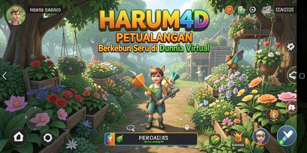 Tampilan gameplay seru dalam kebun virtual HARUM4D.