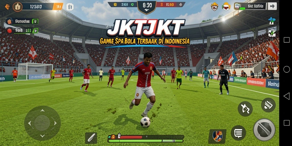 Screenshot gameplay JKTJKT yang menampilkan aksi seru di lapangan.