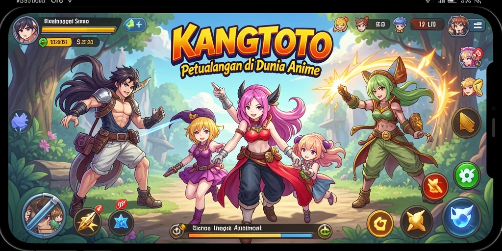 Tampilan gameplay seru dalam KANGTOTO dengan karakter anime favorit.