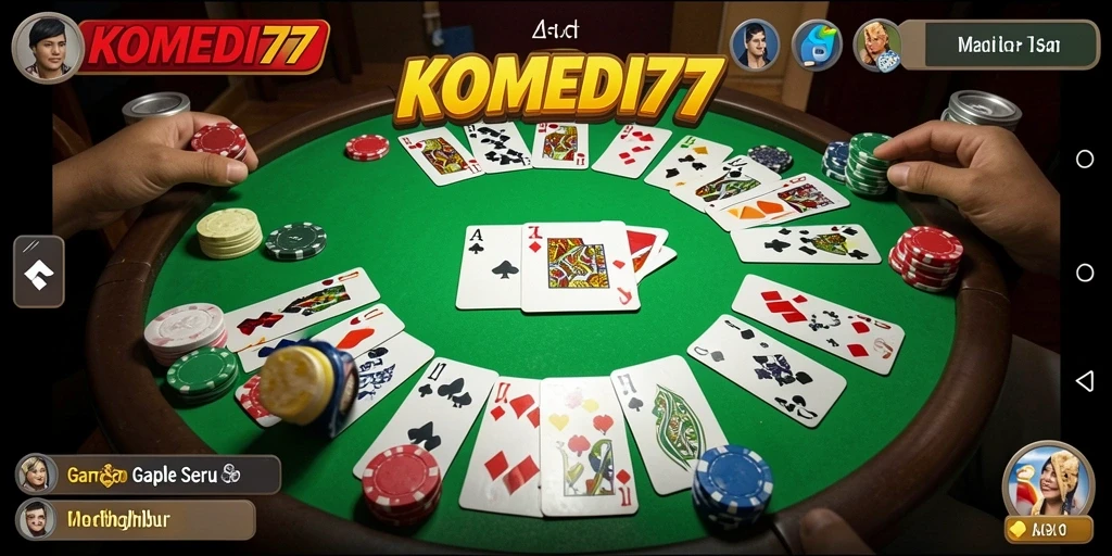 Gameplay seru Gaple yang menghibur dengan tawa.