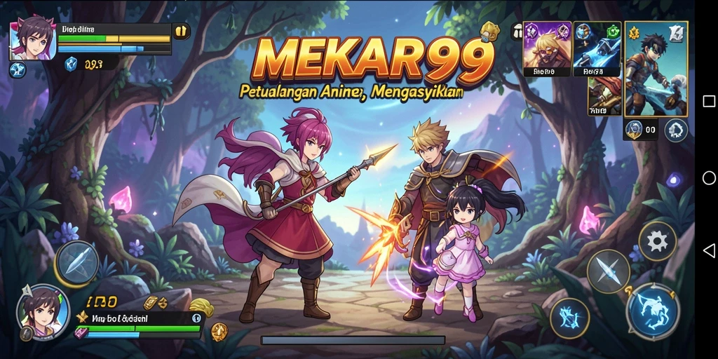 Tampilan gameplay menarik dari MEKAR99 dengan petualangan Anime yang menawan.