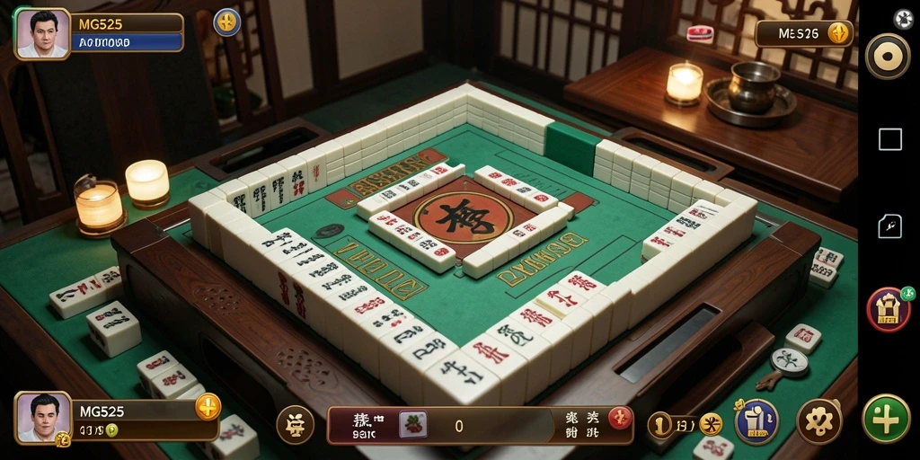 Screenshot MG525 menunjukkan gameplay Mahjong yang menarik dan menantang.