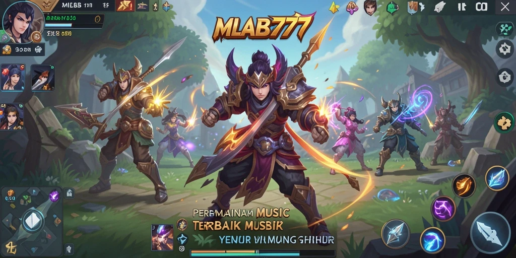 Tampilan gameplay MLBB777 dengan berbagai lagu menarik.