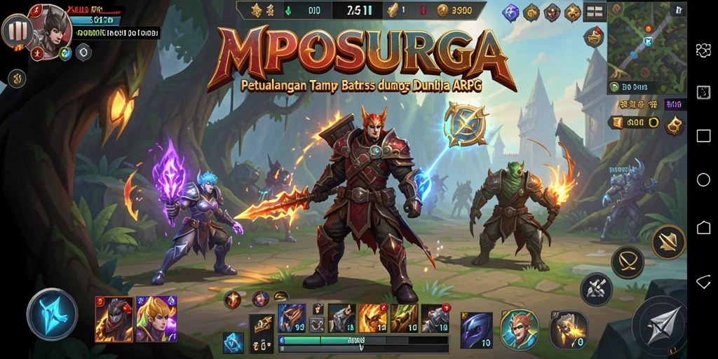 Screenshot dari gameplay MPOSURGA yang menampilkan aksi seru dalam pertarungan ARPG.