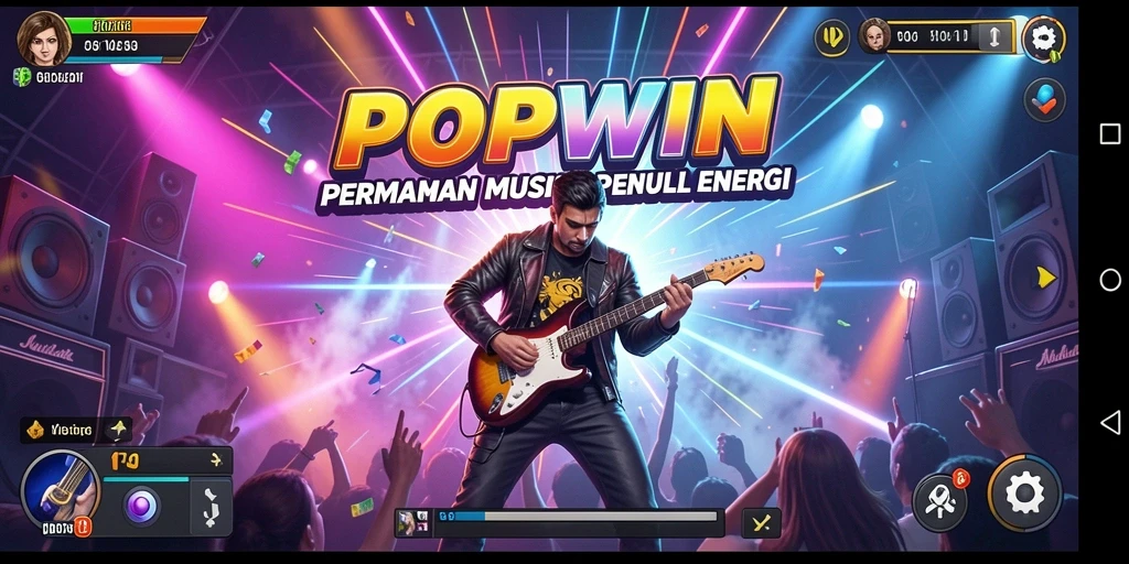 Screenshot <strong>POPWIN</strong> menampilkan pengalaman gameplay bernyanyi yang menyenangkan.