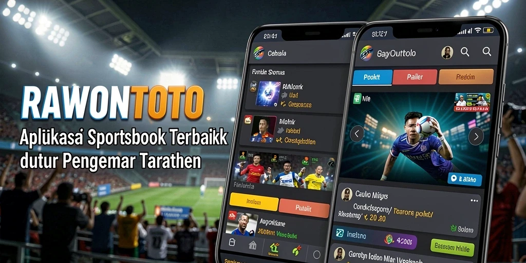 Screenshot RAWONTOTO menampilkan antarmuka taruhan olahraga yang menarik.