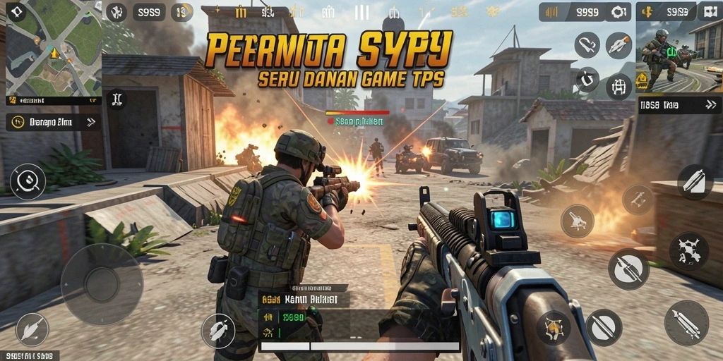 Screenshot S9S9 menampilkan aksi pertempuran yang intens di arena TPS.