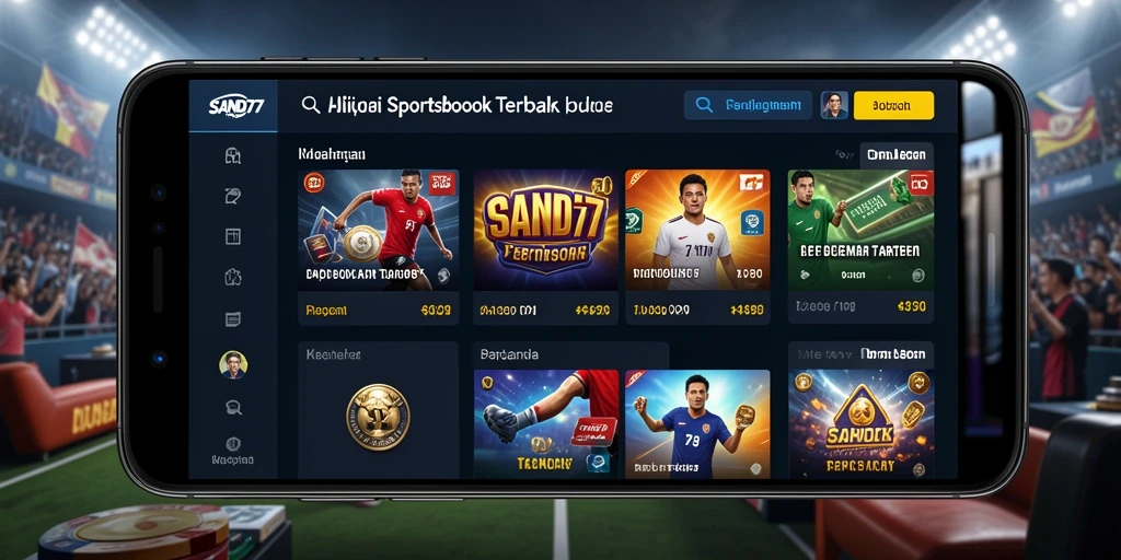 Tampilan antarmuka SAND77 yang menarik dan mudah digunakan untuk taruhan sportsbook.