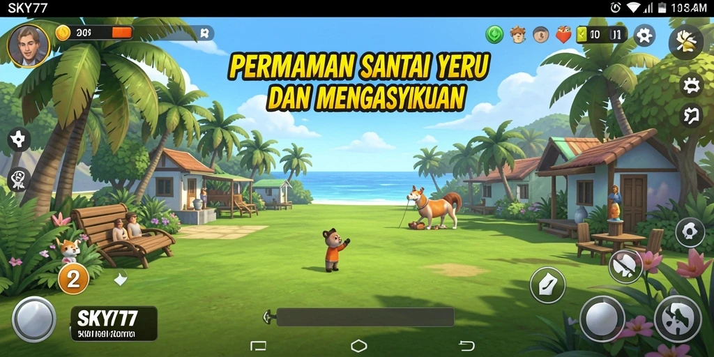 Screenshot gameplay SKY77 yang menarik dan penuh warna.