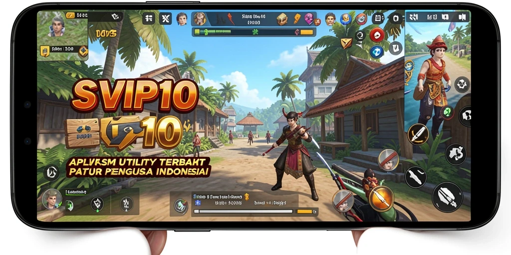 Tampilan utama aplikasi SVIP10 yang menampilkan fitur unggulan.