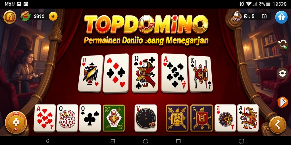 Tampilan gameplay seru TOPDOMINO dengan interaksi pemain yang menarik.