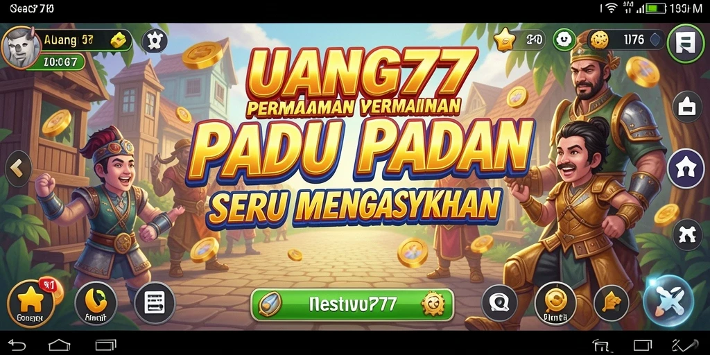Tampilan permainan UANG77 dengan level Match-3 yang menantang.